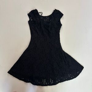 Abercrombie & Fitch Black Lace Skater Dress XS Fit and Flare